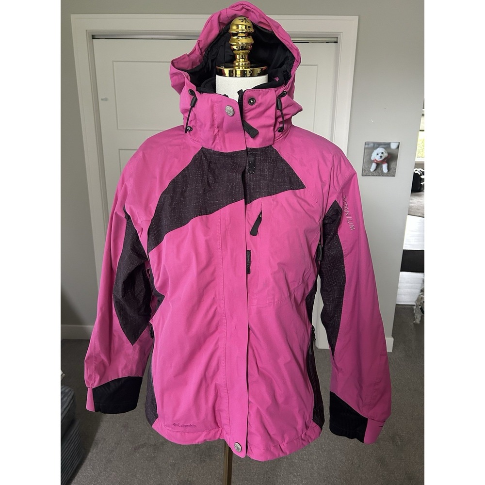 Columbia Titanium Tech Interchange 3 in 1 Jacket Womens M Pink Ski Hooded